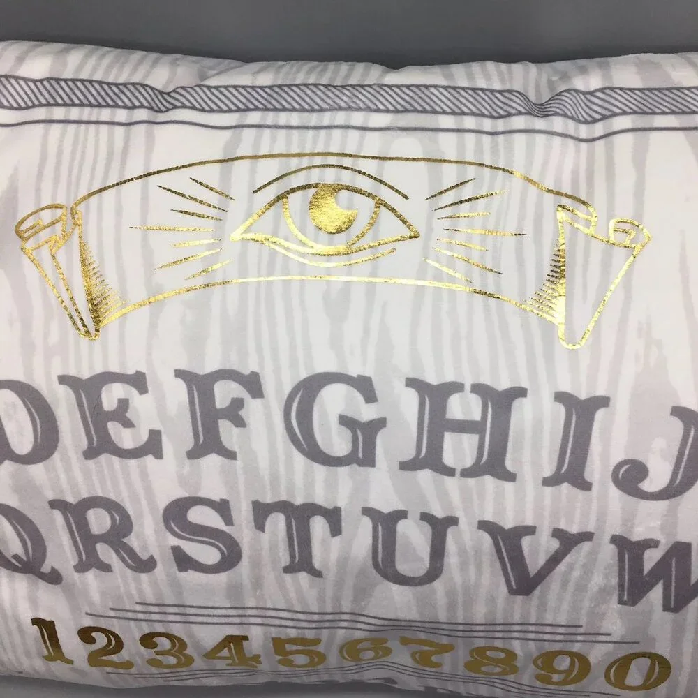 Cynthia Rowley Halloween White Ouija Board Feather Pillow Luxury Designer XL 30